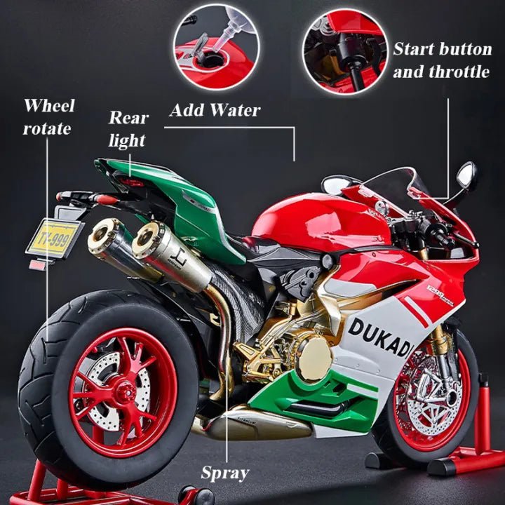 1:9 Diecast Ducati Bootable Spray Bike - Image 9