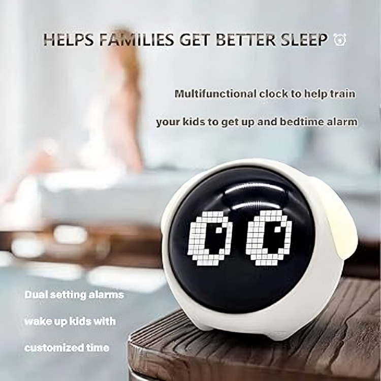 LED Table Clock with Digital Pixel Art - Image 4