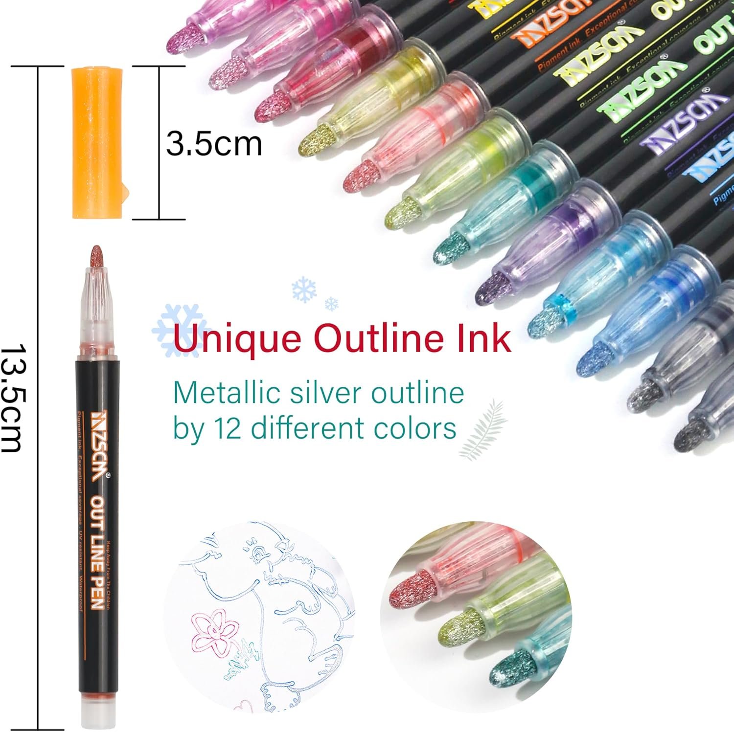 Outline Markers | 12 Color Set - Image 5