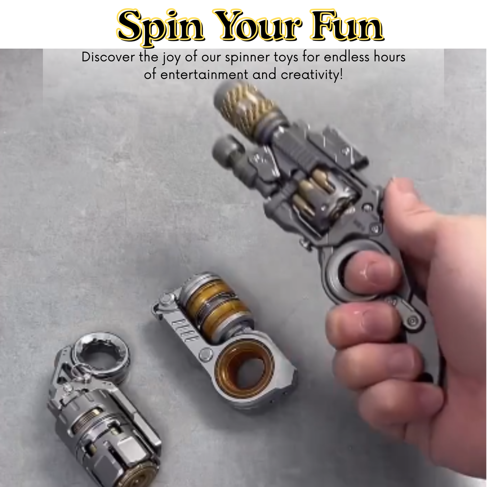 Steampunk Metal Trigger Fidget Spinner – Premium EDC Stress-Relief Toy - Image 2