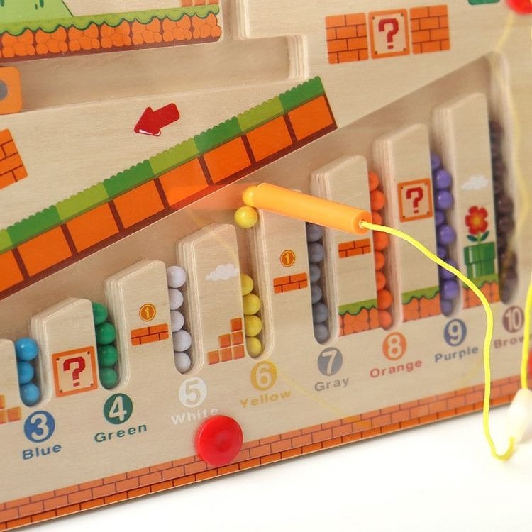 Wooden Magnetic Maze Board Educational Marble Puzzle Game - Image 6