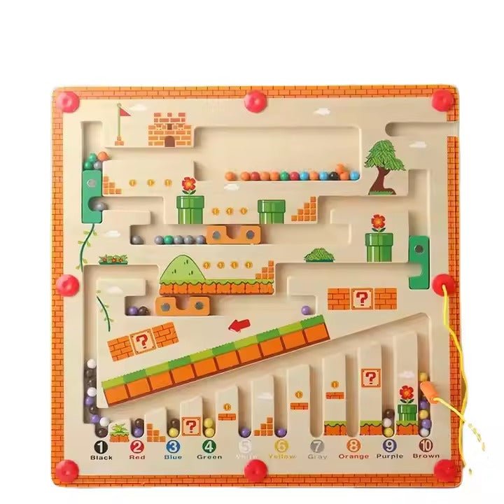 Wooden Magnetic Maze Board Educational Marble Puzzle Game - Image 7