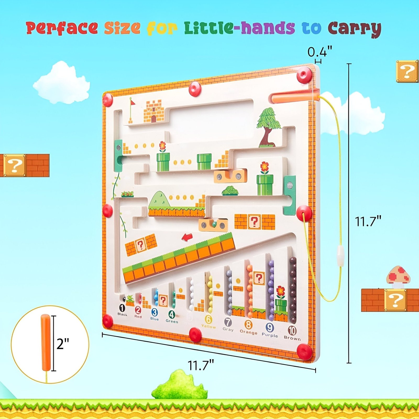 Wooden Magnetic Maze Board Educational Marble Puzzle Game - Image 8
