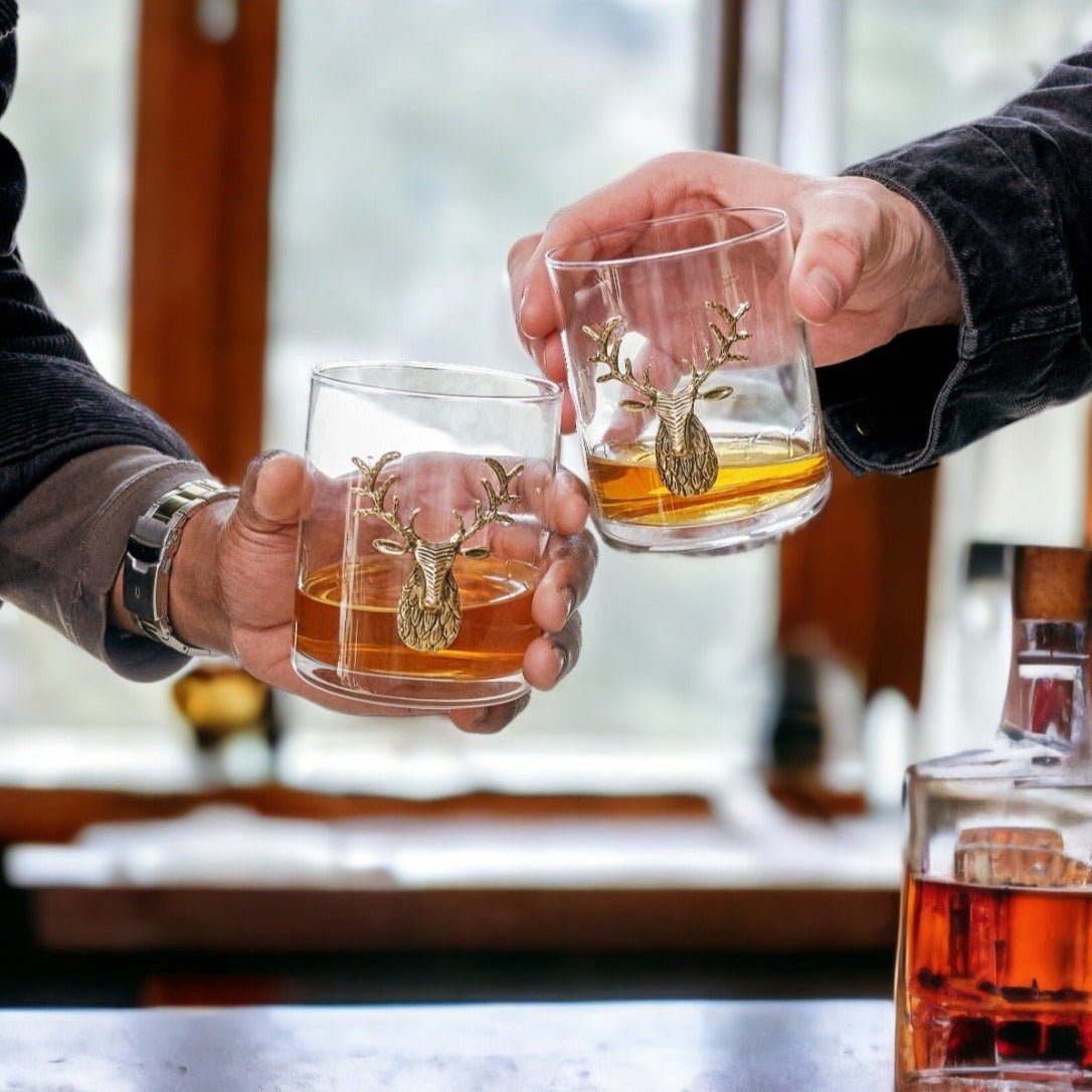 Gold Stag Deer Whiskey Glasses - Image 7