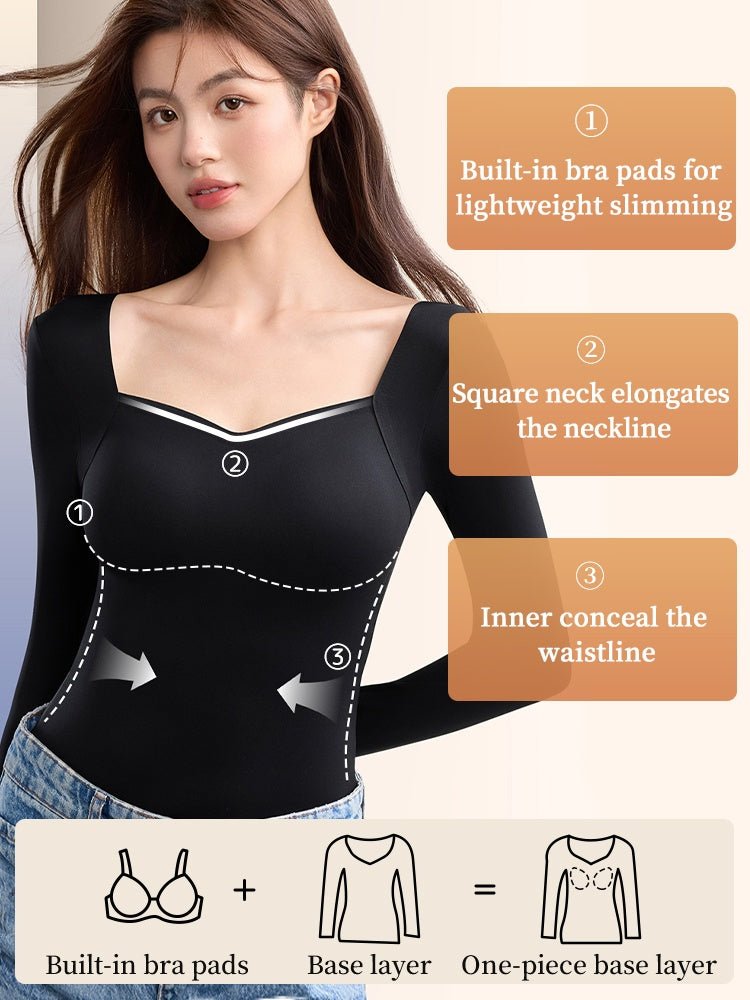 🌟 ThermaSilk™ Square Neck Padded Thermal Top | Buy 1 Get 1 FREE - Image 2