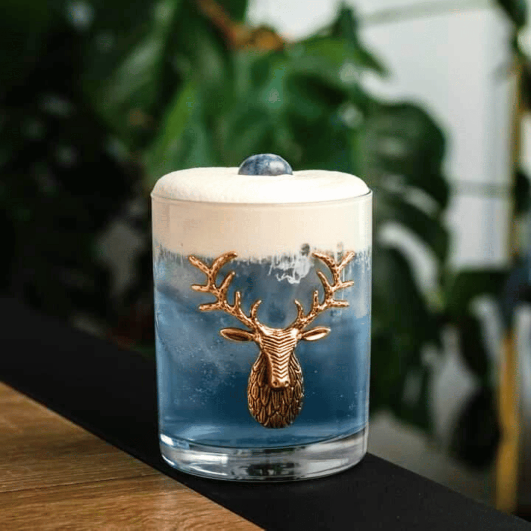 Gold Stag Deer Whiskey Glasses - Image 2