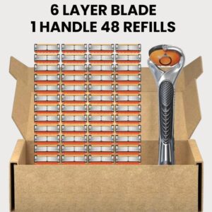 48-Piece Men’s Razor Refill Set + Free Handle